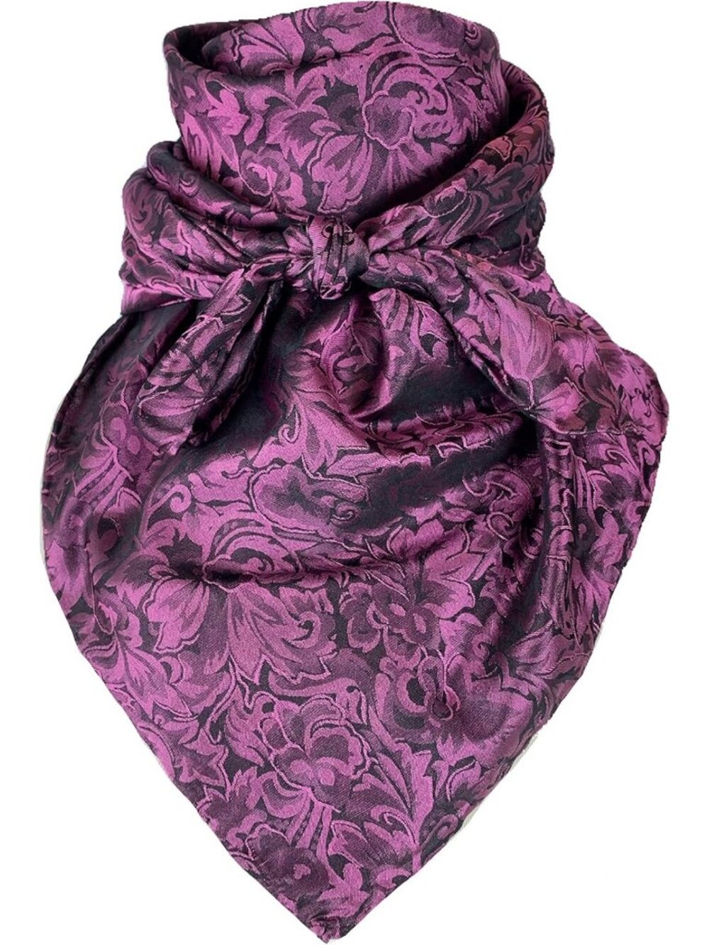 Luxurious 34" Silk Jacquard Baroque Cowboy Wild Rag Scarf for Western Style